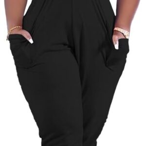 acelyn Casual One Piece Loose Jumpsuit for Women Summer Plus Size Overalls Off Shoulder Pockets Romper