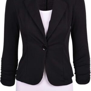 Auliné Collection Women's Casual Work Solid Color Knit Blazer