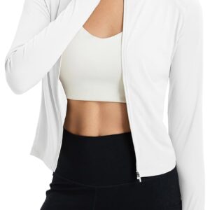 baleaf Women's UPF 50+ Sun Shirts Protection SPF Crop Jacket UV Protection Long Sleeve Full Zip Clothing Lightweight