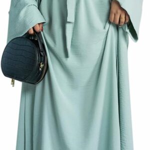 2PCS Women's Muslim Dresses Abaya Islamic Dubai Prayer Dress Robe Long Cardigan Maxi Dress