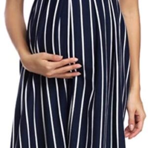 BBHoping Women’s Casual Striped Maternity Dress Short Knee Length Pregnancy Clothes for Baby Shower