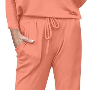 2 Piece Sets for Women Fall Long Sleeve Matching Sweat Sets Pant Workout Athletic Tracksuits