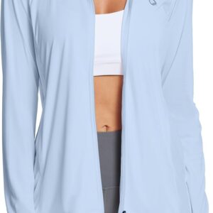 baleaf Women's UPF 50+ Sun Protection Shirts SPF Jacket UV Cooling Hoodie Long Sleeve Summer Clothing for Outdoor Hiking