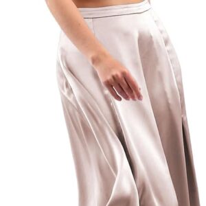 Amazhiyu Women Satin Two-Piece Outfits Summer Halter Crop Top and Maxi Skirt Set
