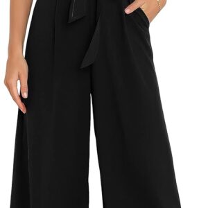 ANRABESS Women Summer Dressy Jumpsuits One Shoulder Sleeveless Casual Wide Leg Pants Romper Jumper 2025 Trendy Outfits