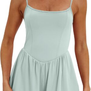 Beaully Women's Summer Sleeveless Rompers Spaghetti Strap Double Lined Shorts Jumpsuit One Piece Outfits