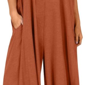 ANRABESS Women's Casual Summer Loose Jumpsuits Sleeveless Tank V Neck Wide Leg Long Pant Rompers Baggy Jumper with Pockets