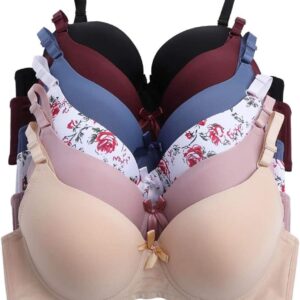 6 Pieces Full Cup/Demi Wired Gentle Pushup Push Up Bra A/B/C