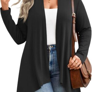 Anymiss Womens Plus Size Cardigan 2025 Spring Lightweight Jacket Summer Long Sleeve Kimono 1X-5X
