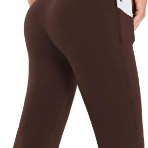 baleaf Women's Capri Leggings with Pockets High Waisted Knee Length Capris Stretch for Casual Yoga Pants Workout Exercise