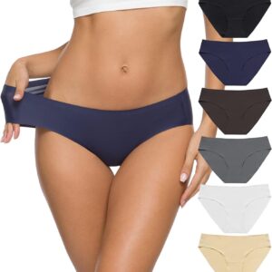 ALTHEANRAY Women’s Seamless Hipster Underwear No Show Panties Soft Stretch Bikini Underwears Multi-Pack