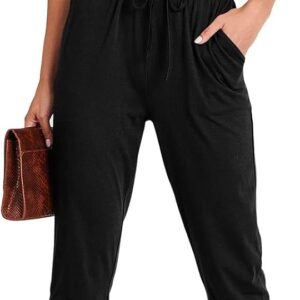 ANRABESS Women’s Summer Crewneck Sleeveless Casual Dressy Loose Stretchy Jumpsuits Rompers 2025 Trendy Outfits