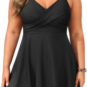 Aqua Eve Plus Size Swim Dress - Two Piece Tankini Swimsuit Tummy Control Bathing Suit with Shorts 2025