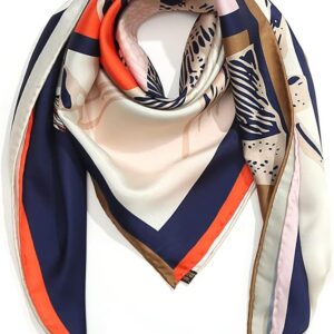 ANDANTINO 100% Pure Mulberry Silk Scarf 35" Large Square Lightweight Headscarf –Women’s Hair Wraps-With Gift Packed