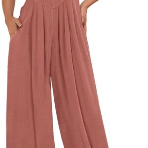 AUTOMET Womens Beach Vacation Outfits Jumpsuits Overalls Wide Leg Casual Summer Spring Outfits Rompers Trendy Jumpers