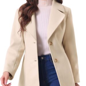 Allegra K Women's Elegant Overcoat Notched Shawl Collar Single Breasted Outerwear Winter Long Coat