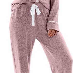 Aamikast Women's Pajama Sets Long Sleeve Button Down Sleepwear Nightwear Soft Pjs Lounge Sets
