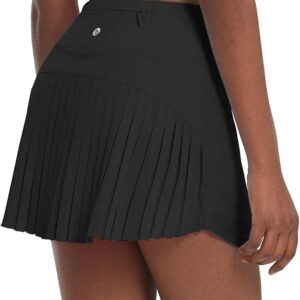 baleaf Women's Pleated Tennis Skirt Golf Skorts for Woman High Waisted Lightweight Athletic Shorts Pockets