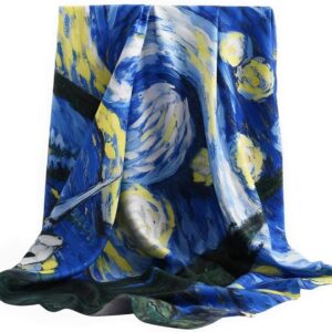 100% Mulberry Silk Scarf-Printed or Solid Color 35” Square Large Silk Hair Head Wrap Scarf With Gift Box Package