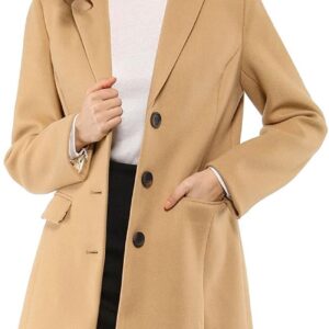Allegra K Women's 2024 Pea Coat Single Breasted Long Winter Coats for Women