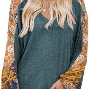Beyove Boho Tops for Women Long Sleeve Fall Bohemian Casual Loose Fit Shirt Hippie Western Dressy Blouses