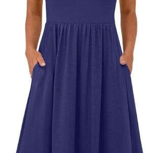 ANRABESS Women's Summer Short Sleeve A-Line Midi Dresses Casual Floral T-Shirt Dresses Flowy Beach Sundress with Pockets