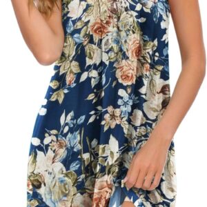 AVIIER Womens Nightgown Soft Cotton Sleeveless Sleep Shirts Wide Strap Nightshirts Full Slip Sleepwear