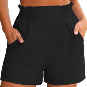 ANRABESS Women Summer Casual Shorts Elastic High Waisted Wide Leg Cute Dressy Beach Shorts 2025 Fashion Vacation Outfits