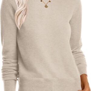 ANRABESS Women's Long Sleeve Crewneck Classic 2025 Fall Soft Loose Fit Basic Pullover Sweaters Top