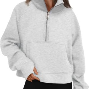 AUTOMET Womens Sweatshirts Half Zip Cropped Pullover Fleece Quarter Zipper Hoodies 2025 Fall Fashion Outfits Clothes
