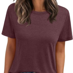 AUTOMET Summer Tops Women Spring Short Sleeve Shirts Beach Vacation Outfits Plus Size Workout Tshirts Casual Clothes 2025