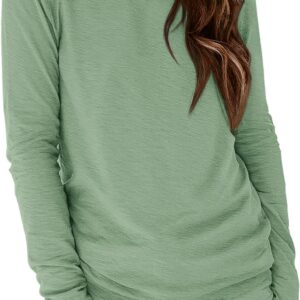 ATHMILE Womens Long Sleeve Shirts Basic Tee Fall Trendy Spring Top Business Casual Beach Vacation Workout 2025 Fashion