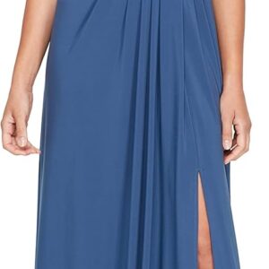 Alex Evenings Women's Long Cowl Neckline Mother of The Bride Dress, Formal Event Gown (Petite and Regular Sizes)