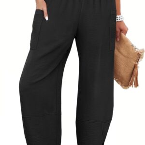ANRABESS Womens Wide Leg Palazzo Capri Pants 2025 Summer Casual Loose High Waisted Lounge Flowy Cropped Beach Work Trousers