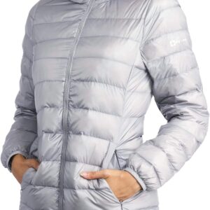 Alpine Swiss Eva Womens Down Alternative Puffer Jacket Hooded Light Packable Coat