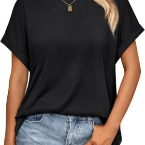 AUTOMET Womens Summer Tops Oversized Short Sleeve Business Casual T Shirts Trendy Fashion Clothes Spring Outfits 2025