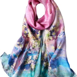 ANDANTINO 100% Mulberry Silk Long Scarf for Women Large Shawls for Headscarf and Neck- Oblong Hair Wraps with Gift Packed