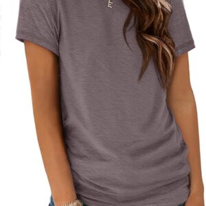 ATHMILE Womens T Shirt Summer Tops Short Sleeve Fashion Basic Casual Oversized Beach Vacation Clothes 2025 Trendy