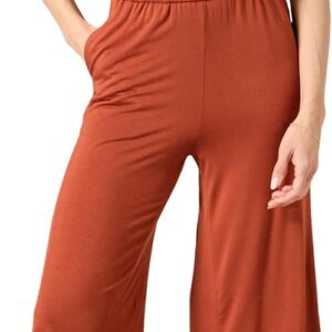Amazon Essentials Women's Short-Sleeve Surplice Cropped Wide-Leg Jumpsuit