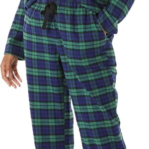 Amazon Essentials Women's Flannel Long-Sleeve Button Front Shirt and Pant Pajama Set