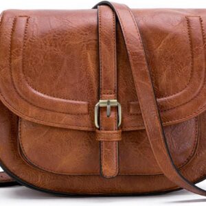 AFKOMST Crossbody Bags for Women,Small Saddle Purse and Boho Cross Body Handbags,Vegan Leather