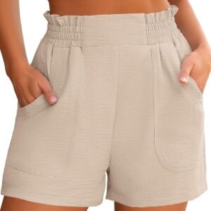 ANRABESS Women Summer Casual Shorts Elastic High Waisted Wide Leg Cute Dressy Beach Shorts 2025 Fashion Vacation Outfits