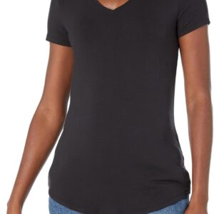 Amazon Essentials Women's Relaxed-Fit Short-Sleeve V-Neck Tunic (Available in Plus Size), Multipacks