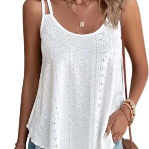 ATHMILE Women's Tank Tops Sleeveless Summer Top Spaghetti Strap Spring Shirt Loose Fit Beach Vacation 2025 Casual