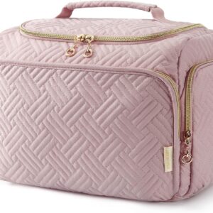 BAGSMART Travel Toiletry Bag, Large Wide-open Travel Bag for Toiletries, Makeup Cosmetic Travel Bag with Handle