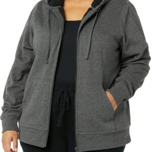 Amazon Essentials Women's Sherpa-Lined Fleece Full-Zip Hooded Jacket (Available in Plus Size)