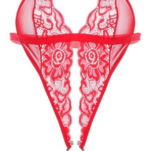 Avidlove Women Deep V Lingerie Lace Teddy One Piece Babydoll Mini Bodysuit