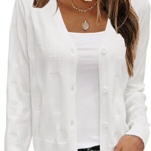 Arach&Cloz Womens Cropped Cardigan Lightweight 2025 Long Sleeve Bolero Shrug Knit Sweater Tops Cozy Clouds