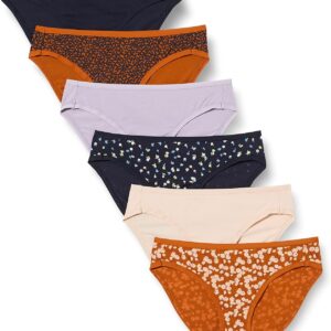 Amazon Essentials Women's Cotton Bikini Brief Underwear (Available in Plus Size), Multipacks