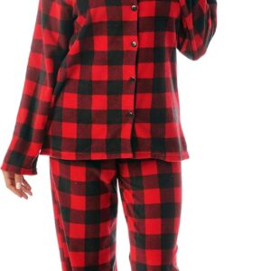 #followme Printed Microfleece Button Front PJ Pant Set with Socks